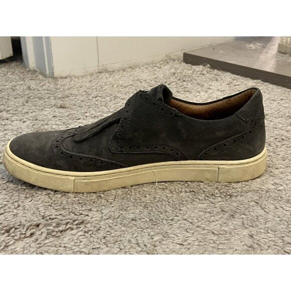 Frye Size 7M Gemma Grey Kiltie Buckle Suede Loafer Shoe - Picture 10 of 13